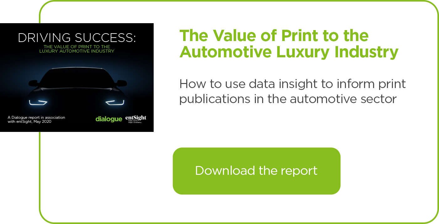 The value of print to the automotive luxury industry